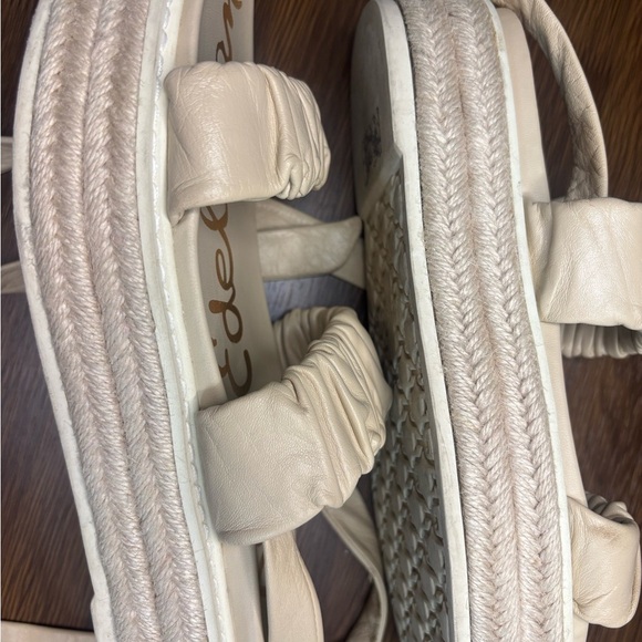 Sam Edelman Kevin Ankle-Tie Ruched Leather Flatform Espadrilles - Picture 10 of 13